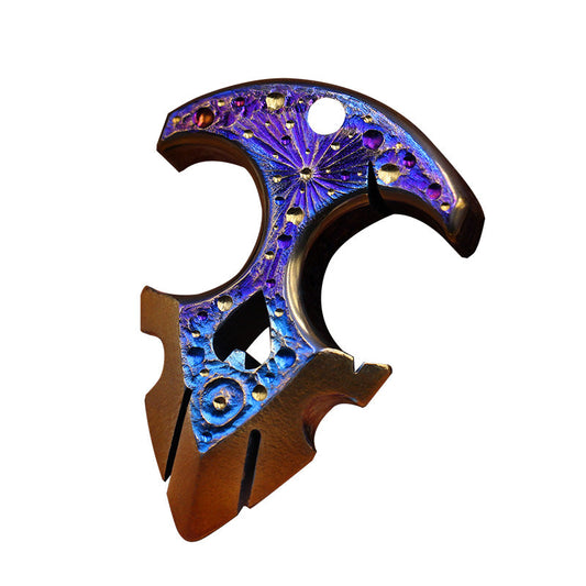 TC4 Titanium Meteorite Crater Knuckle - Blue Anodized Limited Edition Single Finger