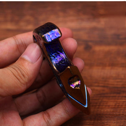 TC4 Titanium Meteorite Crater Knuckle - Blue Anodized Limited Edition Single Finger
