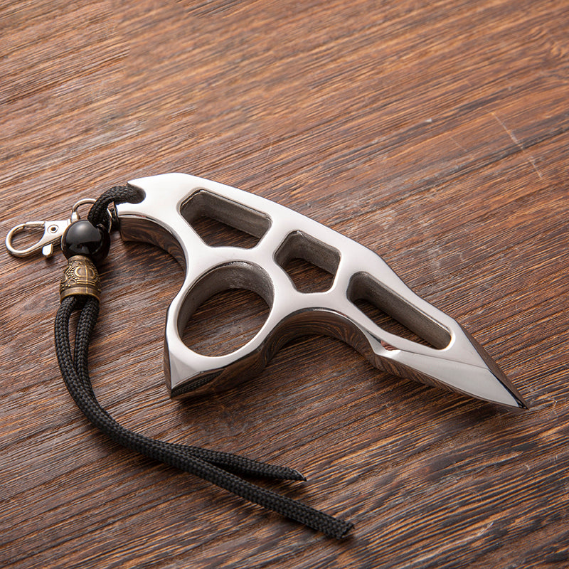 304 Stainless Steel Dual Spike Single Finger Knuckle - Mirror Polished 14mm
