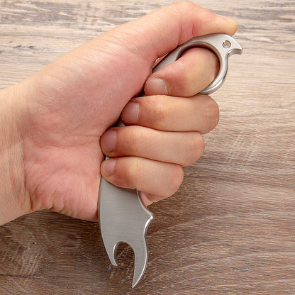 Brass Knuckles – 304 Steel Four Finger Bottle Opener Kubotan Multi-Tool EDC