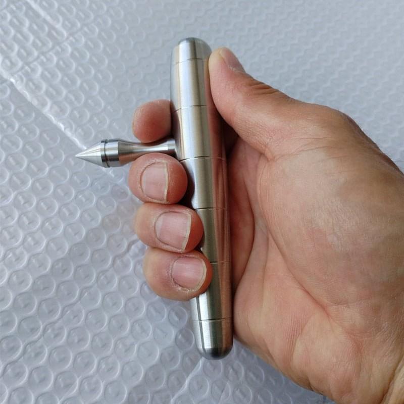 304 Stainless Steel Baby Tonfa Kubotan - Detachable 60mm Spike Keychain Heavy