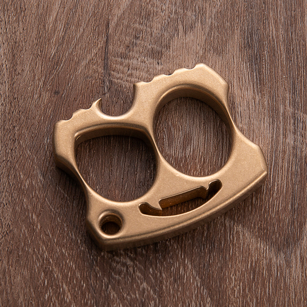 EDC Knuckles – Little Devil Two Finger Brass Stonewash Gothic Compact Design