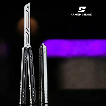 Nautilus V2 Balisong Trainer - Armed Shark 7075 Aluminum G10 Carbon Fiber Butterfly Knife