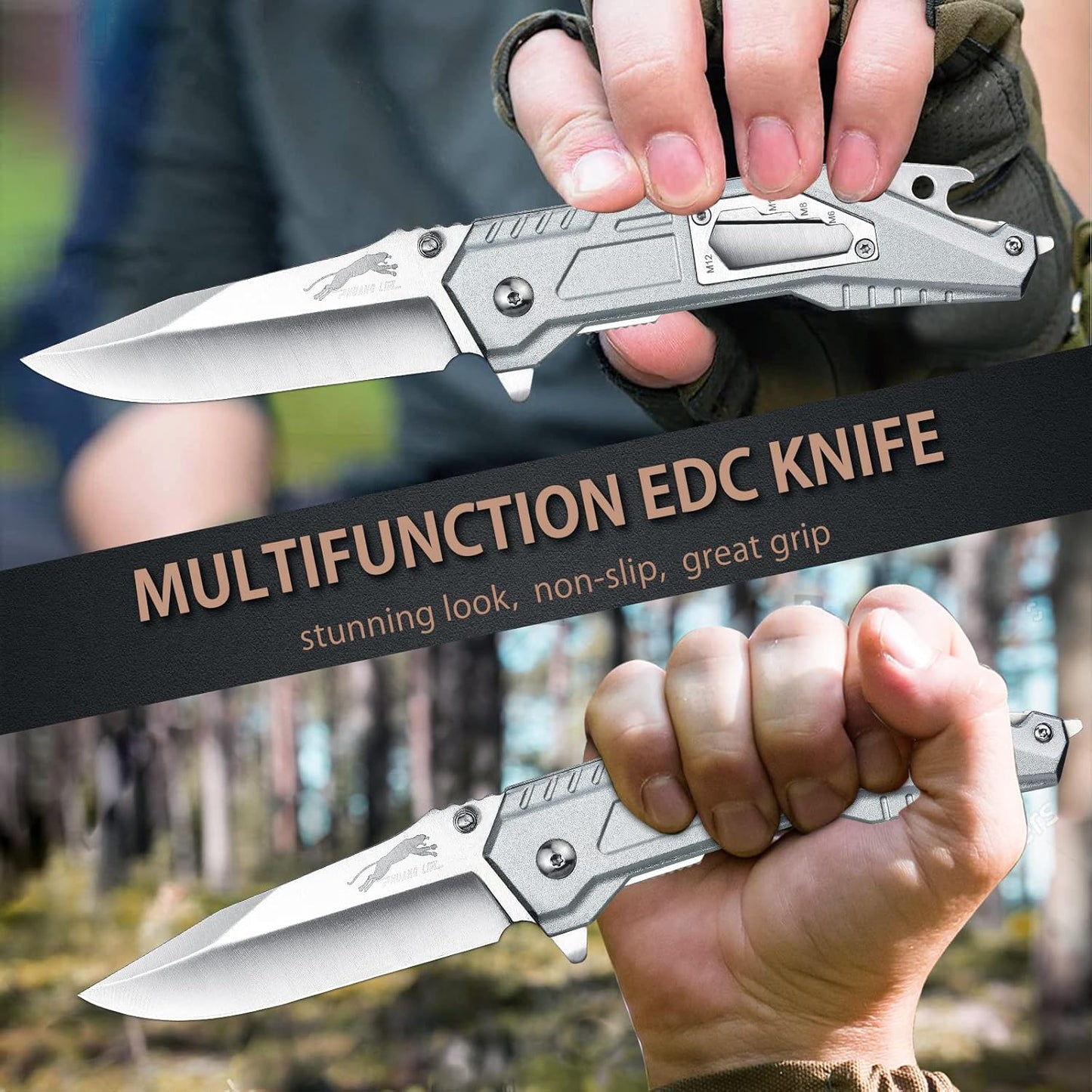 Leopard's Edge Stainless Steel Multipurpose Pocket Knife - Ergonomic Design EDC
