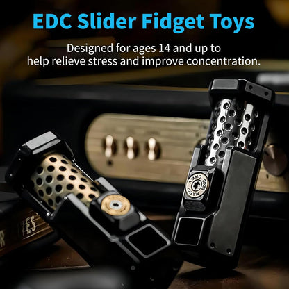 Fidget Slider Titanium 2-Stage Ratchet Mechanical Smooth Rotation EDC Stress Relief Desk Toy