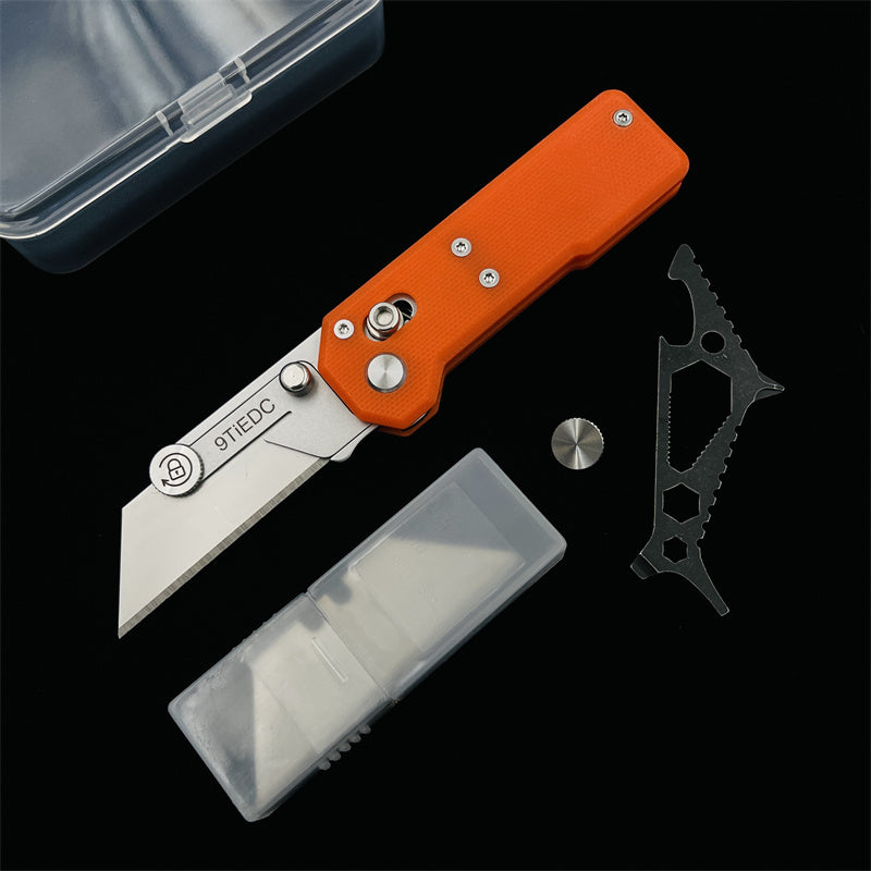 ViperSlide Heavy-Duty Folding Utility Knife - G10 Handle with Axle Lock Multi-Function