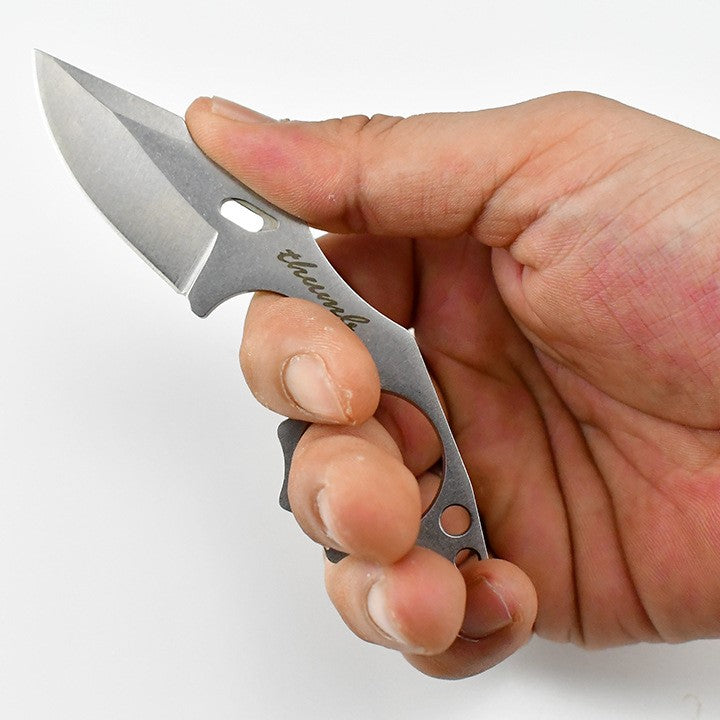 THUMB Mini Fixed Blade Neck Knife - Skeleton Design EDC with Sheath