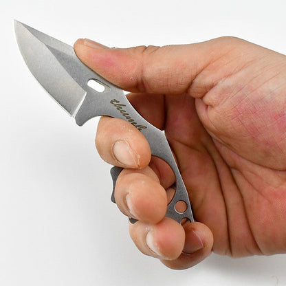 THUMB Mini Fixed Blade Neck Knife - Skeleton Design EDC with Sheath