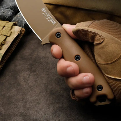 Vanguard Heavy-Duty Fixed Blade | 5mm Thick Tactical Knife | Polymer Grip & Sheath