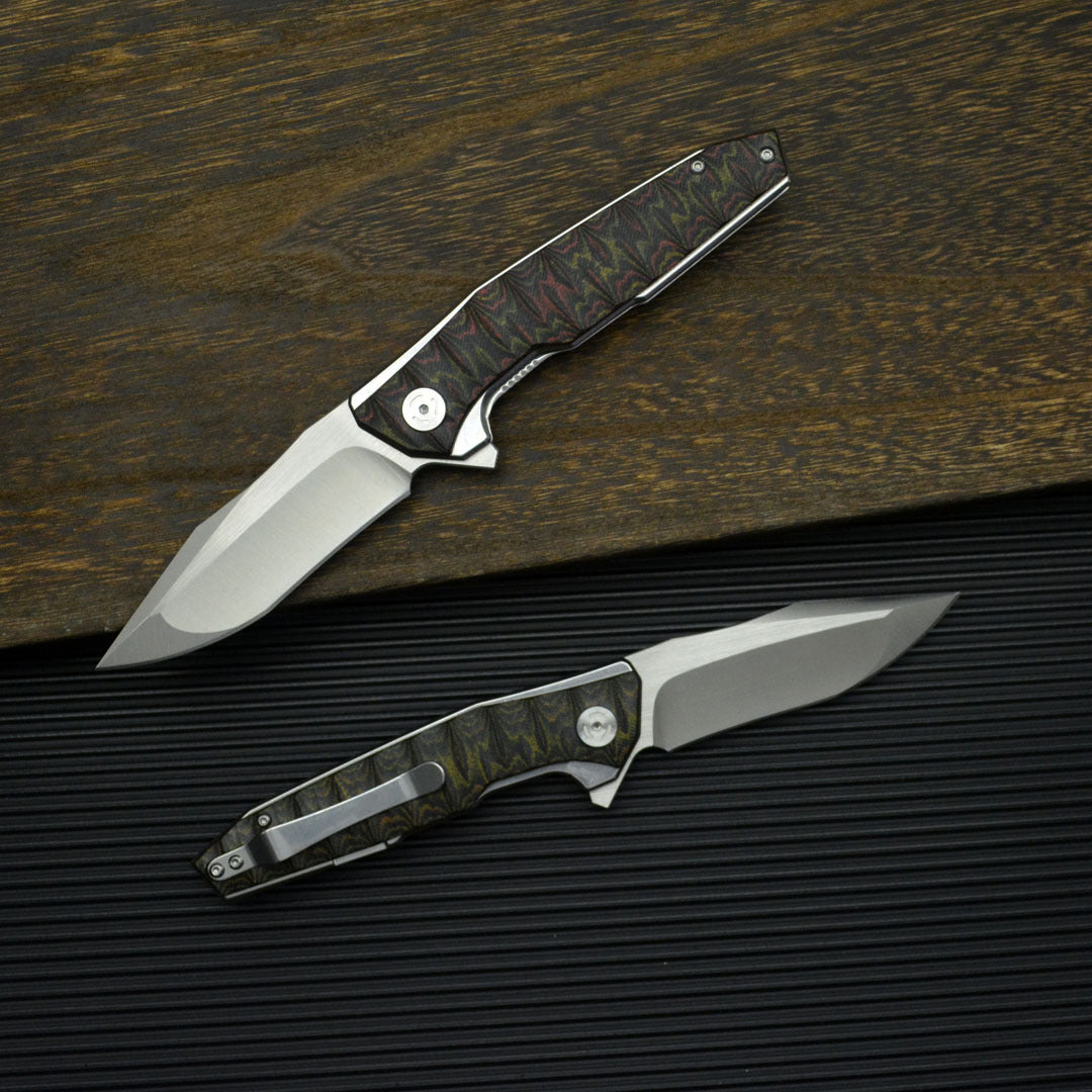 Python D2 Heavy-Duty Folding Knife - G10 Tactical Survival Blade