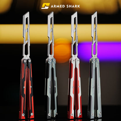 Armed Shark Ajax Balisong Trainer - G10 Aluminum Butterfly Trainer Knife