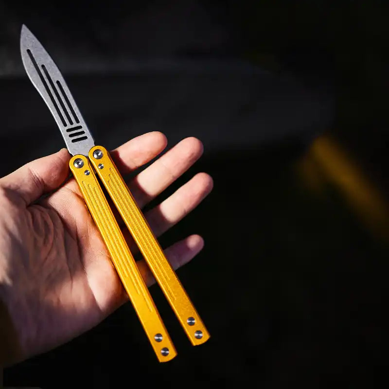 Stone Wash Balisong Trainer - Armed Shark Gale Aluminum Butterfly Knife Flipper