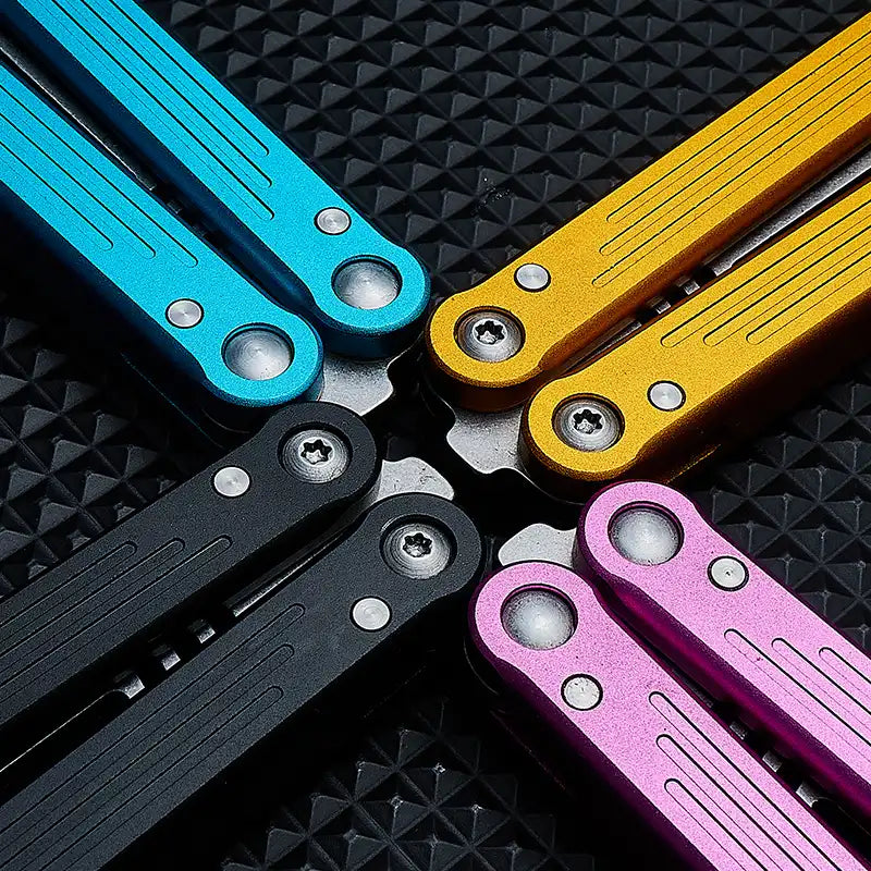 Stone Wash Balisong Trainer - Armed Shark Gale Aluminum Butterfly Knife Flipper