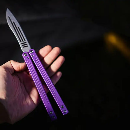 Stone Wash Balisong Trainer - Armed Shark Gale Aluminum Butterfly Knife Flipper