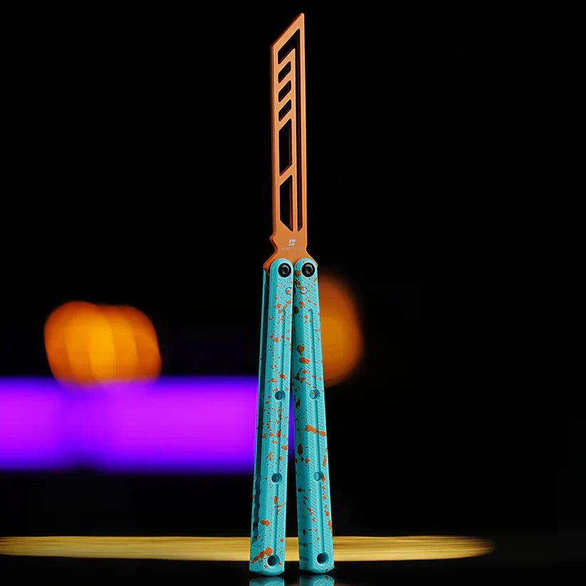 Krake Raken Balisong Trainer Ceramic Edition - Armed Shark 7075 Aluminum Butterfly Knife