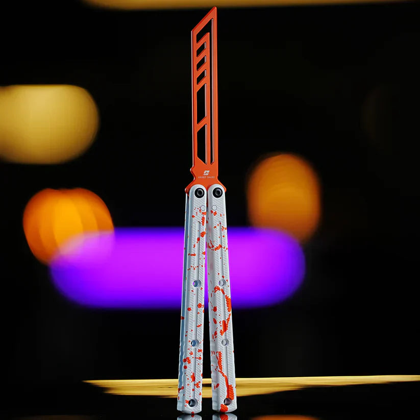 Krake Raken Balisong Trainer Ceramic Edition - Armed Shark 7075 Aluminum Butterfly Knife