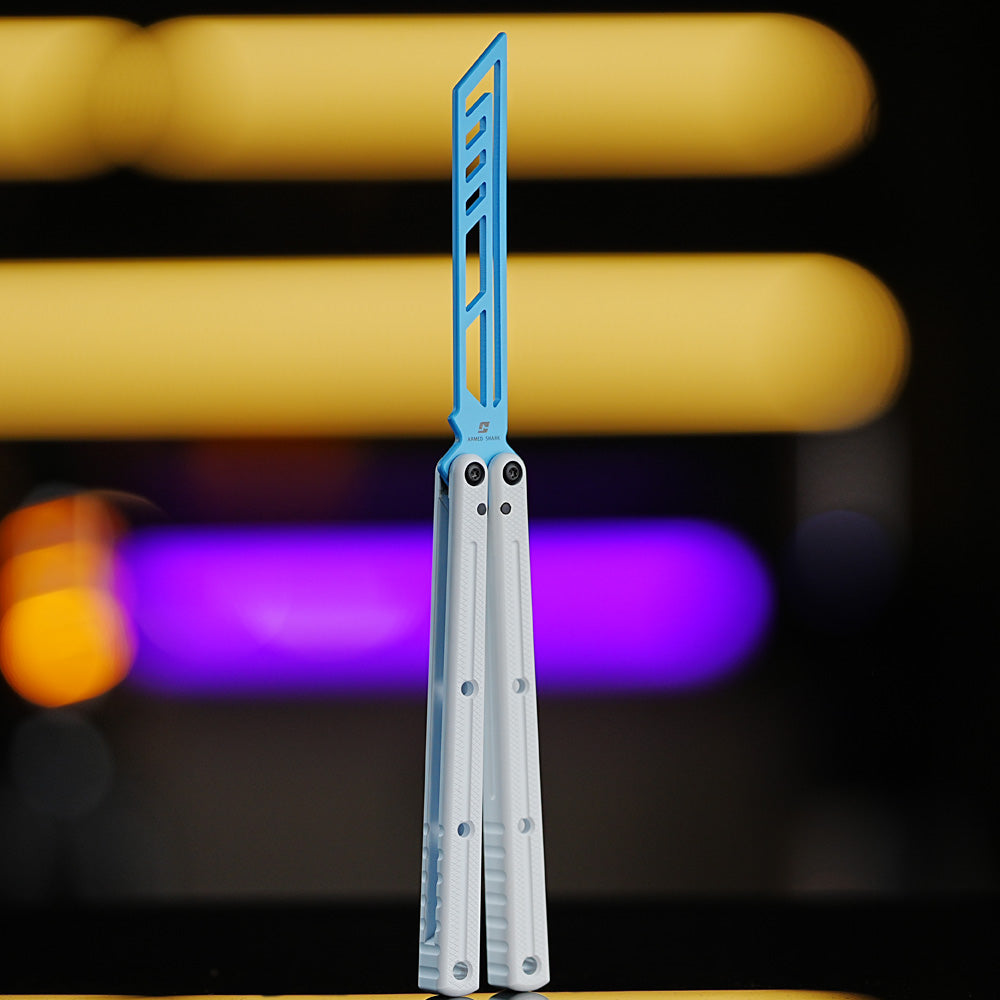Krake Raken Balisong Trainer Ceramic Edition - Armed Shark 7075 Aluminum Butterfly Knife