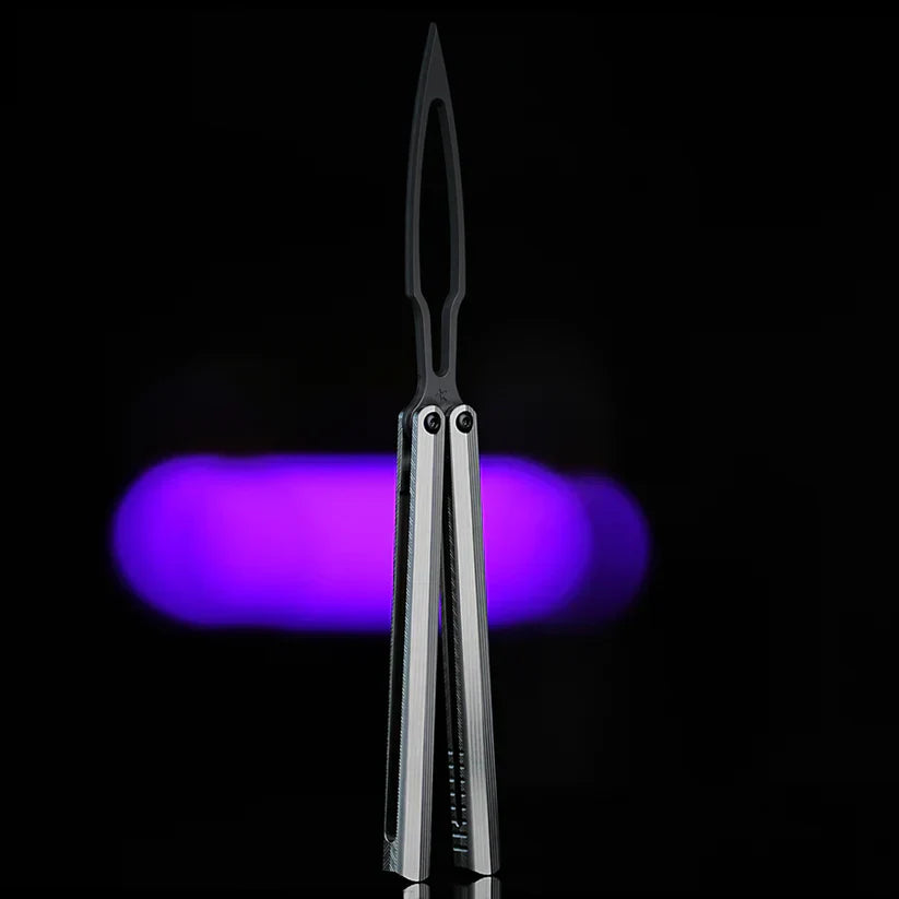 440C Steel TC4 Titanium Balisong Trainer - Armed Shark CK-SR DLC Butterfly Knife Flipper