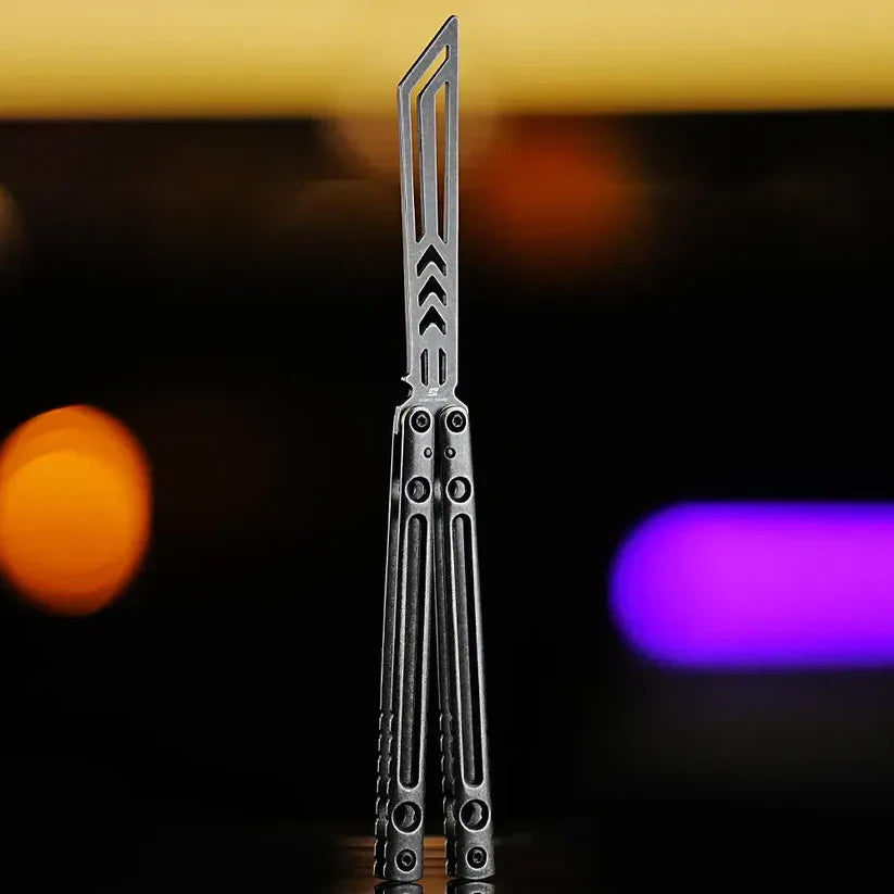 Skeletonized Balisong Trainer - Armed Shark Dangerous Wanderer Butterfly Knife Hollow Handle