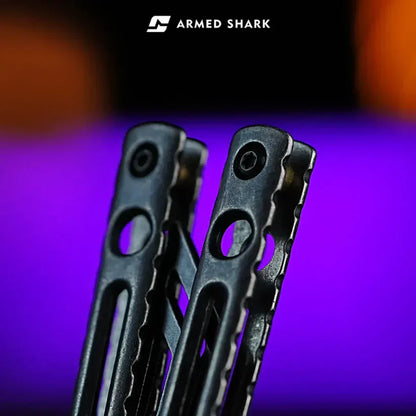 Skeletonized Balisong Trainer - Armed Shark Dangerous Wanderer Butterfly Knife Hollow Handle