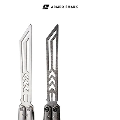 Skeletonized Balisong Trainer - Armed Shark Dangerous Wanderer Butterfly Knife Hollow Handle