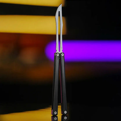 Armed Shark Eureka Balisong Trainer - G10 Sandwich Butterfly Trainer Knife with Glow Pin