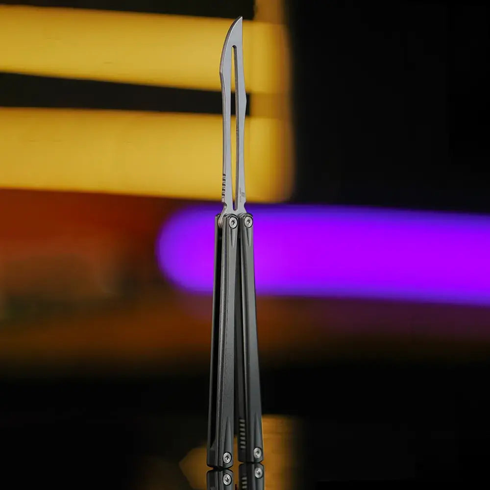 Armed Shark Eureka Balisong Trainer - G10 Sandwich Butterfly Trainer Knife with Glow Pin