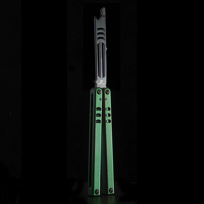 Bottle Opener Balisong Trainer - Armed Shark Inked Mako Butterfly Knife Gradient Flipper