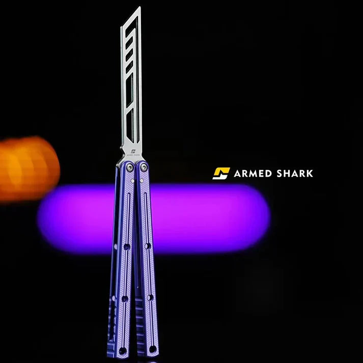 Balisong Trainer Krake Raken V3 - Armed Shark Butterfly Knife 7075 Aluminum 36 Colors