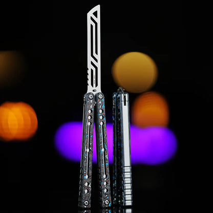 Nautilus V2 Balisong Trainer - Armed Shark 7075 Aluminum G10 Carbon Fiber Butterfly Knife