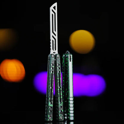 Nautilus V2 Balisong Trainer - Armed Shark 7075 Aluminum G10 Carbon Fiber Butterfly Knife