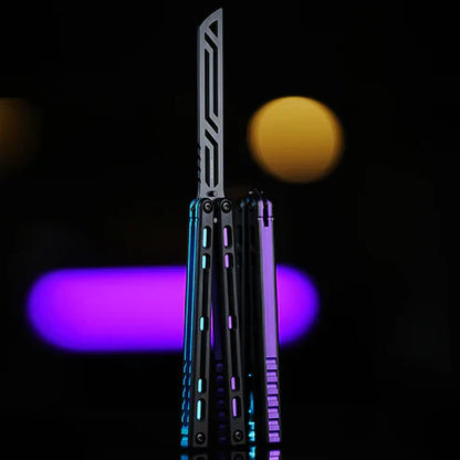 Nautilus V2 Balisong Trainer - Armed Shark 7075 Aluminum G10 Carbon Fiber Butterfly Knife