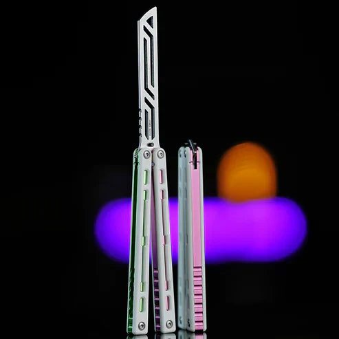 Nautilus V2 Balisong Trainer - Armed Shark 7075 Aluminum G10 Carbon Fiber Butterfly Knife