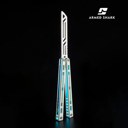 Nautilus V2 Balisong Trainer - Armed Shark 7075 Aluminum G10 Carbon Fiber Butterfly Knife