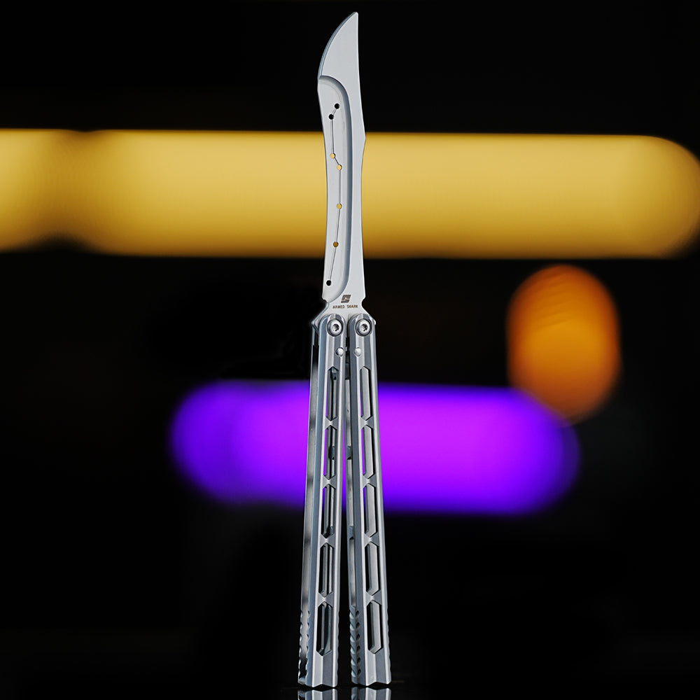 Armed Shark Prism Balisong Trainer - 5Cr15 Steel Butterfly Trainer Knife