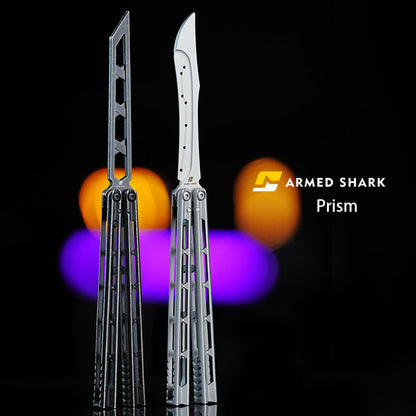 Armed Shark Prism Balisong Trainer - 5Cr15 Steel Butterfly Trainer Knife