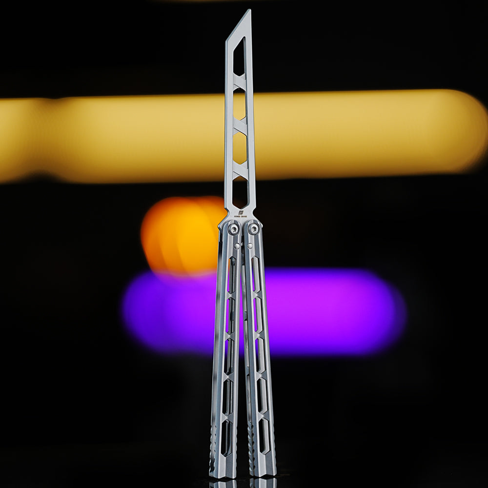 Armed Shark Prism Balisong Trainer - 5Cr15 Steel Butterfly Trainer Knife