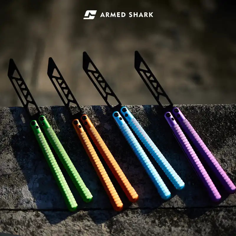 Lightweight Balisong Trainer 93g - Armed Shark Sahara Aluminum Butterfly Knife Flipper