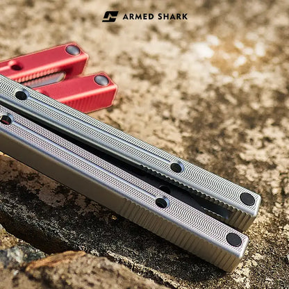 Squidtrainer V4 Balisong Trainer - Armed Shark 7075 Aluminum Butterfly Knife Flipper