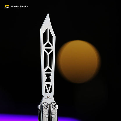 Titanium REP SE Balisong Trainer - Armed Shark Special Edition TC4 Butterfly Knife Flipper