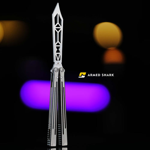 Titanium REP SE Balisong Trainer - Armed Shark Special Edition TC4 Butterfly Knife Flipper