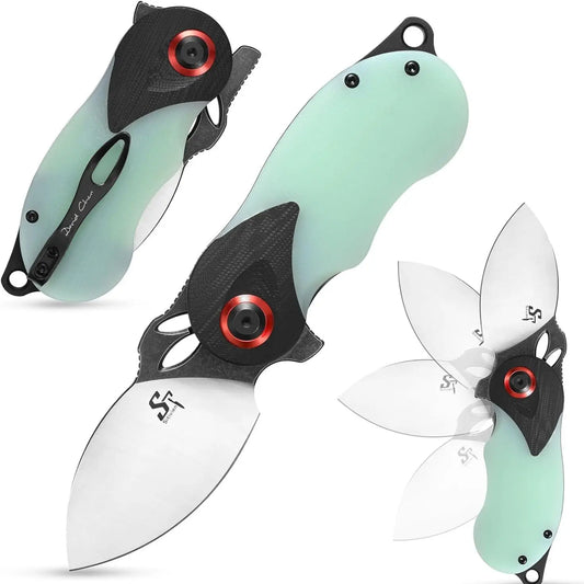 RabbitEdge K110 Folding Knife - Compact EDC with G10 Handle & Ball Bearing