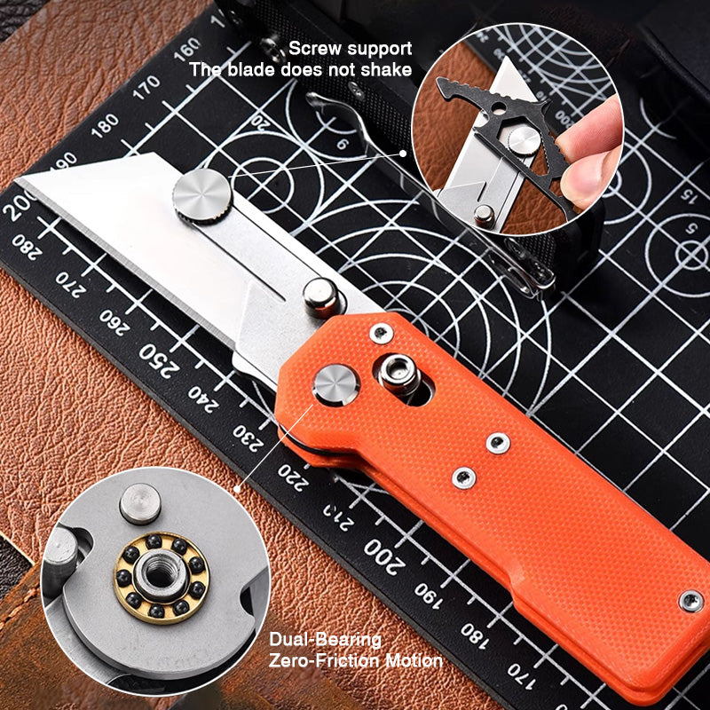 ViperSlide Heavy-Duty Folding Utility Knife - G10 Handle with Axle Lock Multi-Function