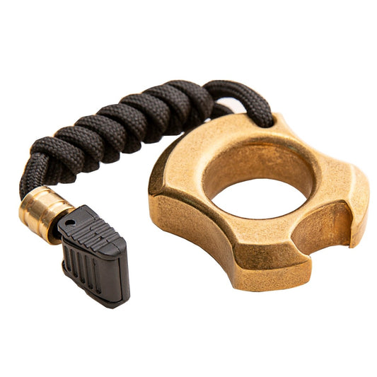 H59 Brass Single Finger Ring - 15mm Thick Stonewash Wasteland Style Bottle Opener