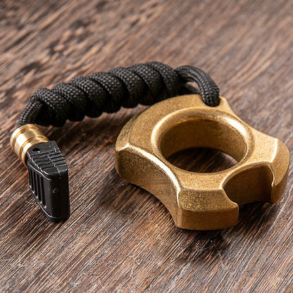 H59 Brass Single Finger Ring - 15mm Thick Stonewash Wasteland Style Bottle Opener