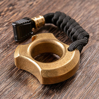 H59 Brass Single Finger Ring - 15mm Thick Stonewash Wasteland Style Bottle Opener