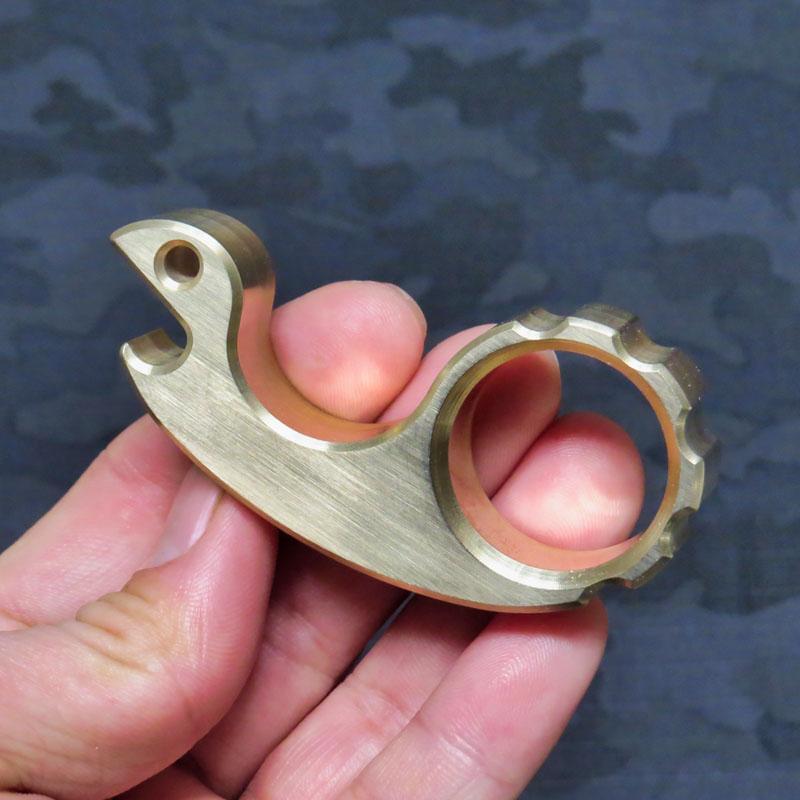 H-59 Brass Snail Design Ultra-Thick 15mm Single Finger Knuckle - Polished 112g
