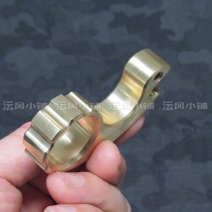 H-59 Brass Snail Design Ultra-Thick 15mm Single Finger Knuckle - Polished 112g