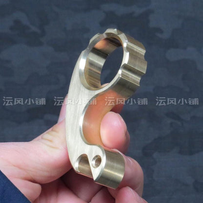 H-59 Brass Snail Design Ultra-Thick 15mm Single Finger Knuckle - Polished 112g