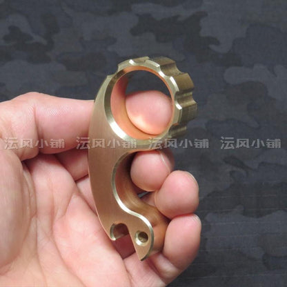 H-59 Brass Snail Design Ultra-Thick 15mm Single Finger Knuckle - Polished 112g